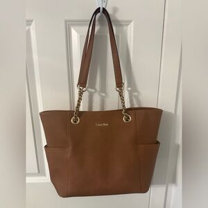 Calvin Klein Hayden Saffiano leather tote bag with dust bag